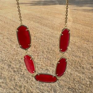 Kendra Scott Red? Noelle Necklace Elle sized stones. Gold tone frame